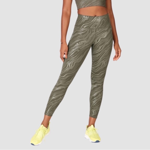Fabletics Define PowerHold HighWaisted Leggings Ranger Green Marble size Medium - Picture 1 of 11